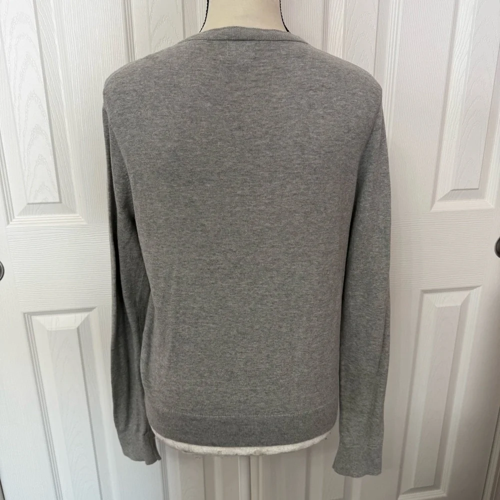 J. Crew Light Gray Button Down Cardigan Size Large #2191 - Picture 4 of 6